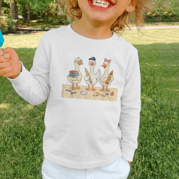 Kindergarten 1st Grade Goose Back To School Kids Graphic Toddler Long Sleeve Tee Kindergarten 1st Grade Goose Back To School Kids Graphic Toddler Long Sleeve Tee