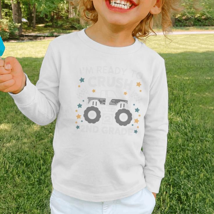 Im Ready To Crush 2nd Grade Boy Monster Truck Back To School Graphic Toddler Long Sleeve Tee