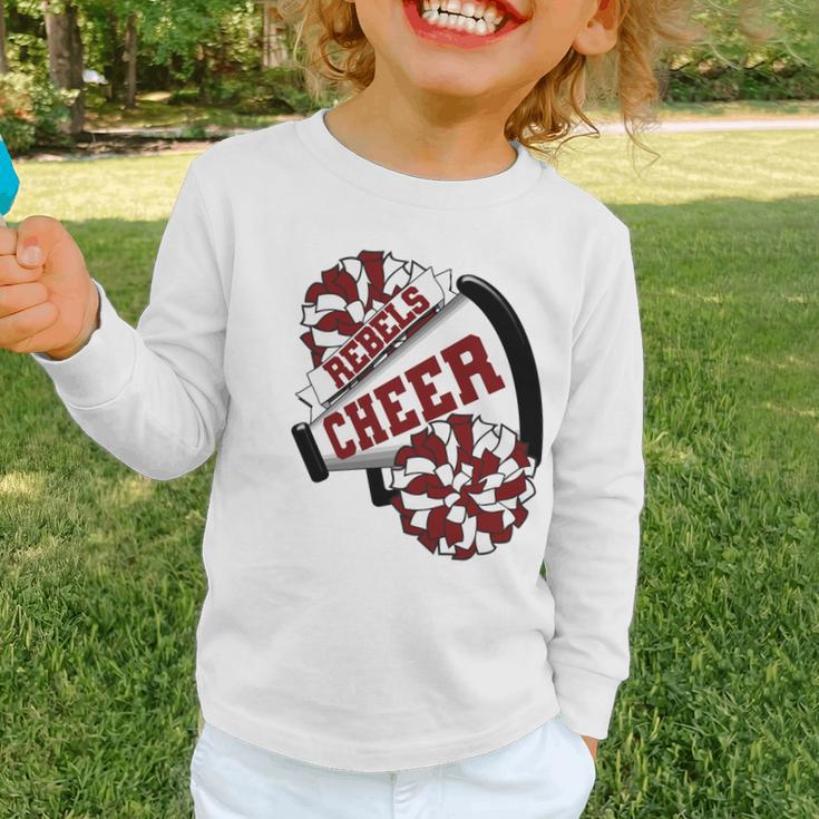 Rebels Cheer Back To School Cheerleading Spirit M Performance Graphic Toddler Long Sleeve Tee Rebels Cheer Back To School Cheerleading Spirit M Performance Graphic Toddler Long Sleeve Tee