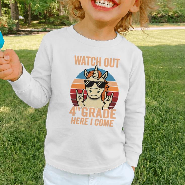 Watch Out Fourth Grade 2026 Back To School 4th Grade Boys Premium Tri-Blend Graphic Toddler Long Sleeve Tee Watch Out Fourth Grade 2026 Back To School 4th Grade Boys Premium Tri-Blend Graphic Toddler Long Sleeve Tee
