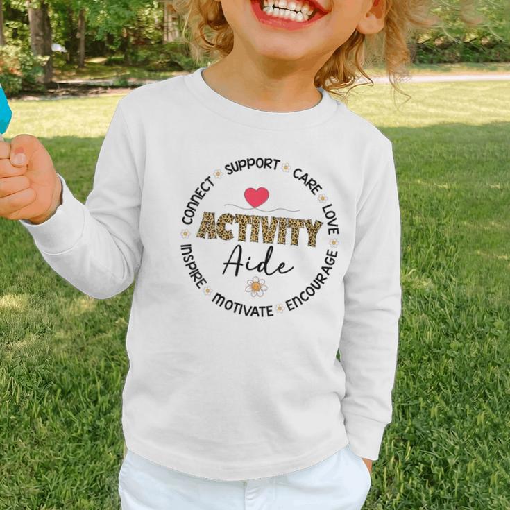 Women's Leopard Activity Aide Appreciation Week Back To School Graphic Toddler Long Sleeve Tee