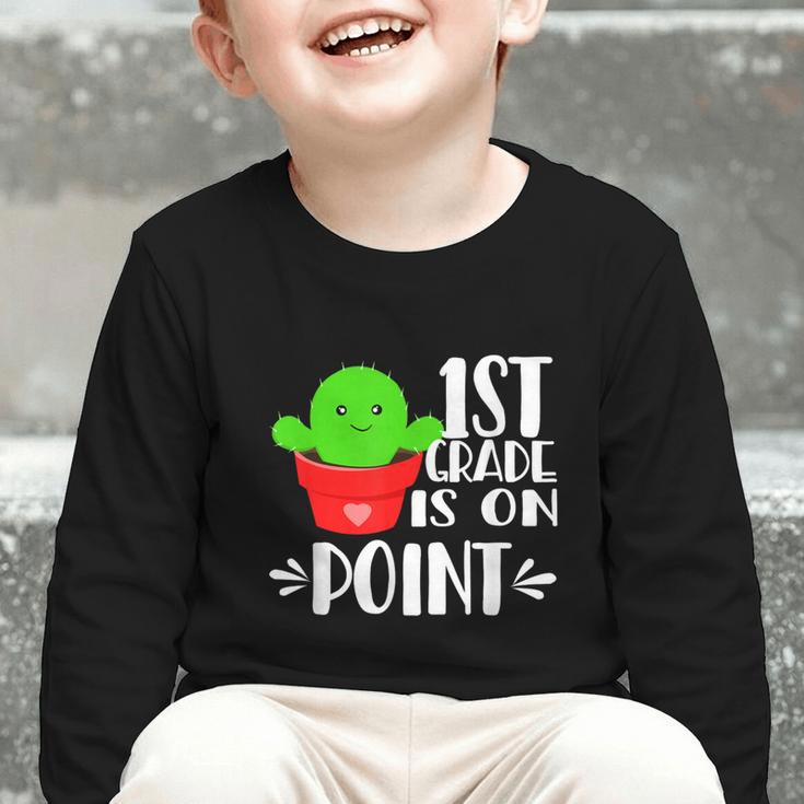 1st Grade Is On Point Cactus Back To School Graphic Toddler Long Sleeve Tee