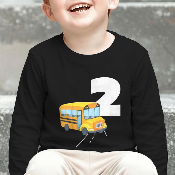 2nd Birthday School Bus Kids Back To School Themes Party Graphic Toddler Long Sleeve Tee 2nd Birthday School Bus Kids Back To School Themes Party Graphic Toddler Long Sleeve Tee