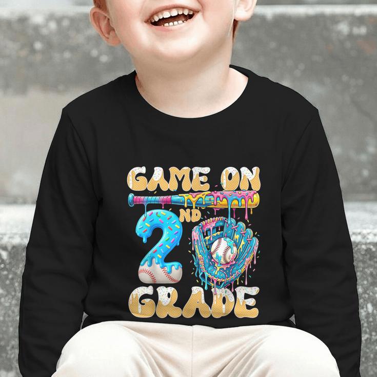2nd Grade Back To School Baseball Drip Ice Cream Game On Graphic Toddler Long Sleeve Tee 2nd Grade Back To School Baseball Drip Ice Cream Game On Graphic Toddler Long Sleeve Tee