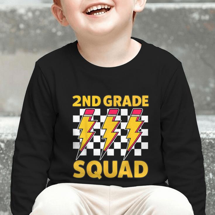 2nd Grade Lightning Bolt Second Grade Squad Back To School Graphic Toddler Long Sleeve Tee