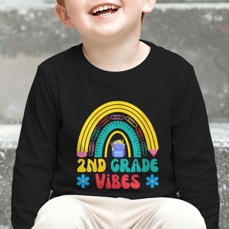 2nd Grade Vibes Back To School Rainbow Second Grade Graphic Toddler Long Sleeve Tee 2nd Grade Vibes Back To School Rainbow Second Grade Graphic Toddler Long Sleeve Tee