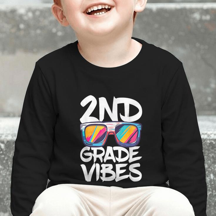 2nd Grade Vibes Shirt Back To School Second Grade Boy Girl Graphic Toddler Long Sleeve Tee