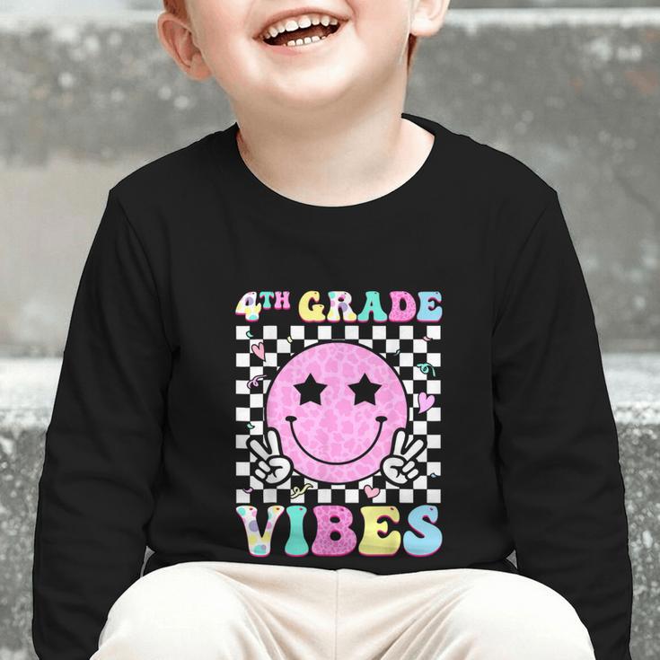 4th Grade Vibes Groovy Back To School Fourth Grade Girls Kid Graphic Toddler Long Sleeve Tee 4th Grade Vibes Groovy Back To School Fourth Grade Girls Kid Graphic Toddler Long Sleeve Tee