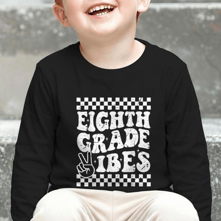 8th Eighth Grade Vibes 1st Back To School Checkerboard Crew Graphic Toddler Long Sleeve Tee 8th Eighth Grade Vibes 1st Back To School Checkerboard Crew Graphic Toddler Long Sleeve Tee