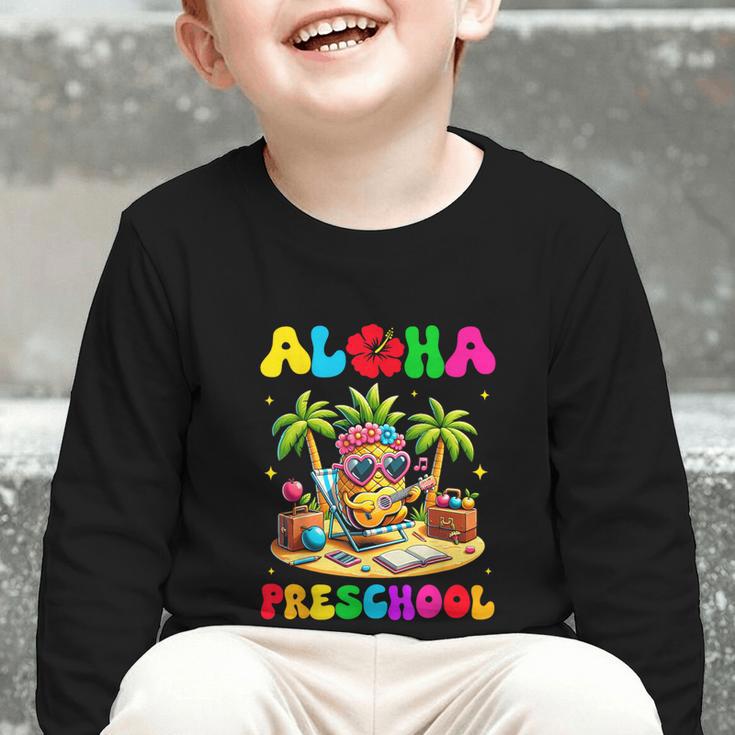 Aloha Preschool Pineapple Hawaii Back To School Kids Girl Graphic Toddler Long Sleeve Tee Aloha Preschool Pineapple Hawaii Back To School Kids Girl Graphic Toddler Long Sleeve Tee