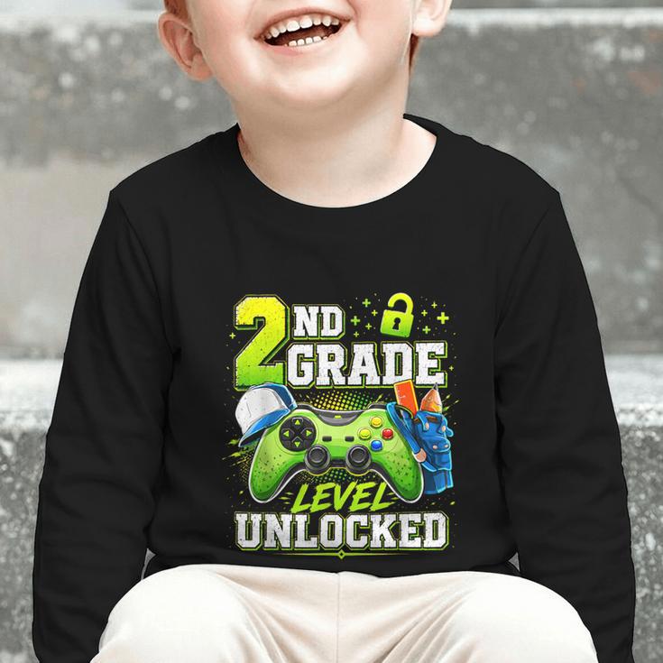 Back To School 2nd Second Grade Level Unlocked Gamer Kid Graphic Toddler Long Sleeve Tee Back To School 2nd Second Grade Level Unlocked Gamer Kid Graphic Toddler Long Sleeve Tee