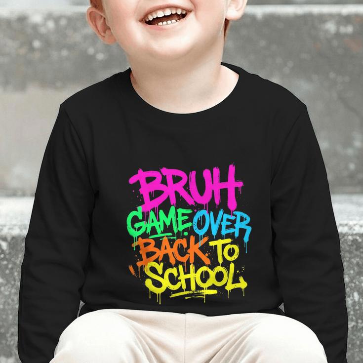 Back To School Bruh Game Over Gaming Boys Graphic Toddler Long Sleeve Tee Back To School Bruh Game Over Gaming Boys Graphic Toddler Long Sleeve Tee