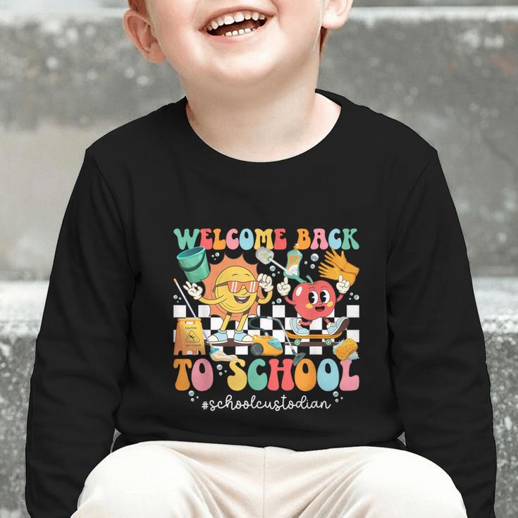 Back To School Custodian First Day Of School Custodian Graphic Toddler Long Sleeve Tee