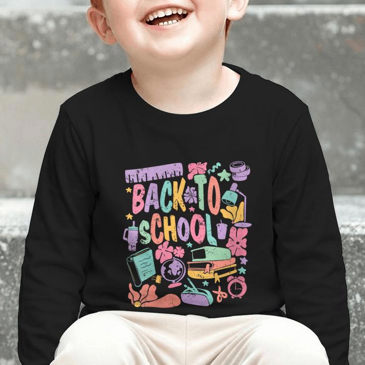 Back To School Fun Supplies Learning Graphic Toddler Long Sleeve Tee