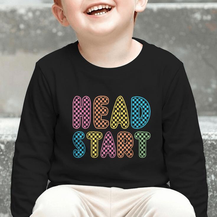 Back To School Head Start First Day Men Women Kid Checkered Graphic Toddler Long Sleeve Tee