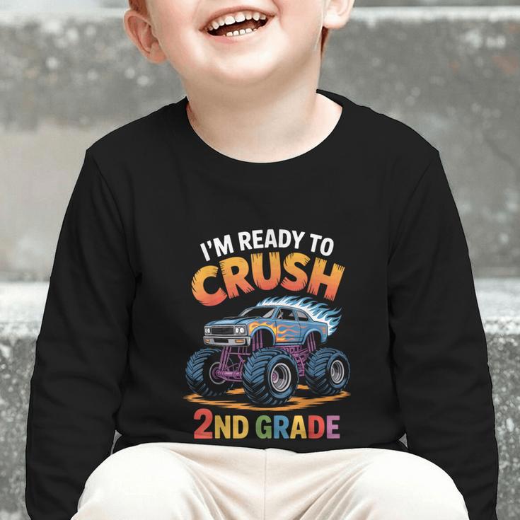 Back To School I'm Ready To Crush 2nd Grade Graphic Toddler Long Sleeve Tee
