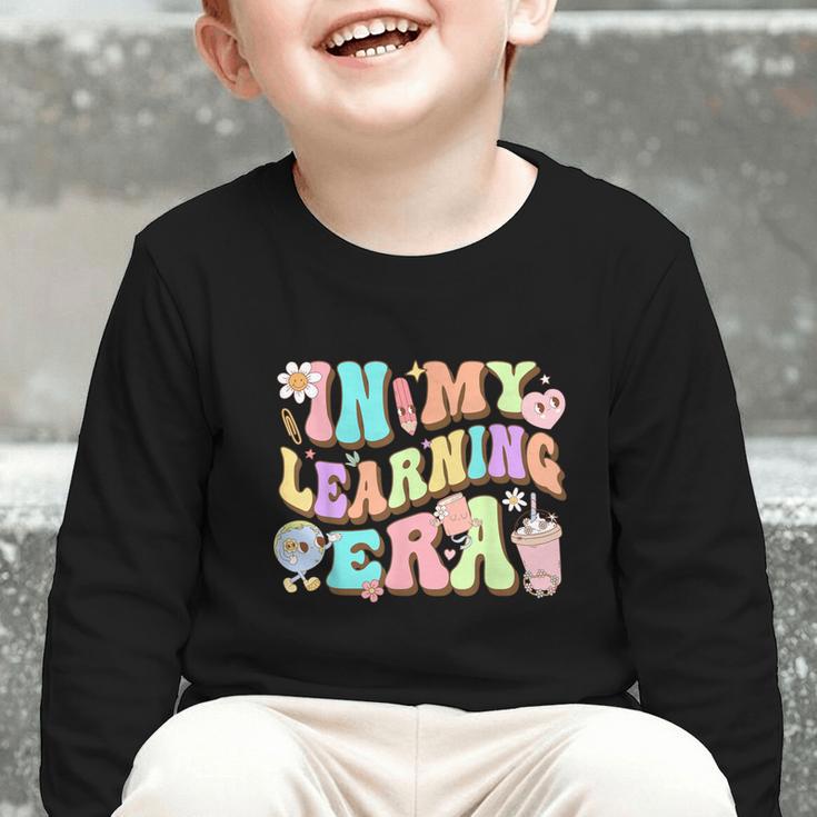 Back To School In My Learning Era Student Pre-K Kindergarten Graphic Toddler Long Sleeve Tee