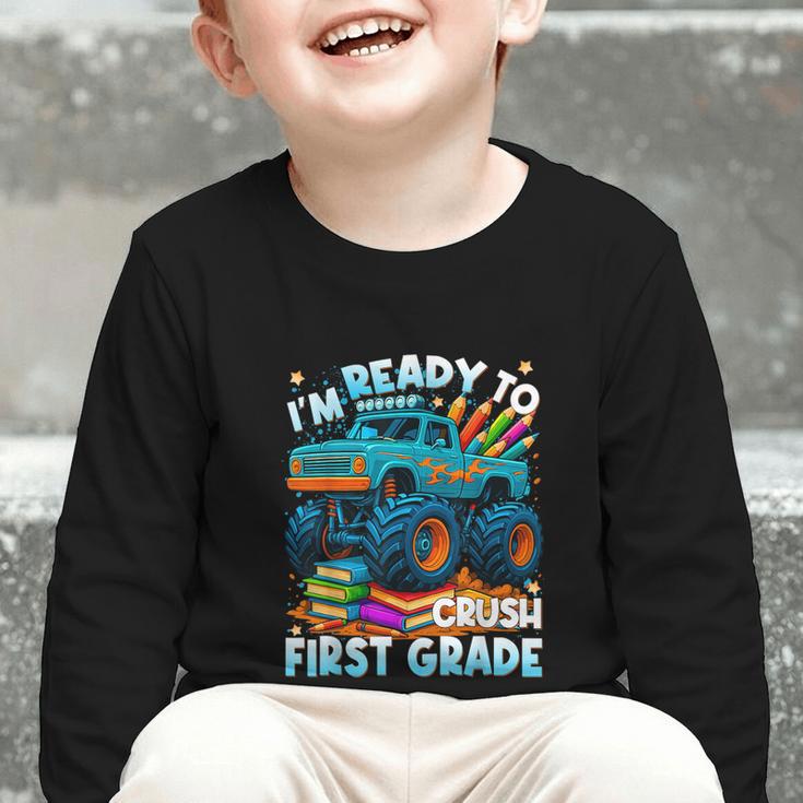 Back To School Ready To Crush 1st Grade Monster Truck Boys Graphic Toddler Long Sleeve Tee Back To School Ready To Crush 1st Grade Monster Truck Boys Graphic Toddler Long Sleeve Tee