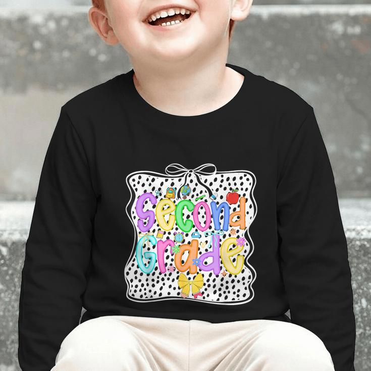 Back To School Second Grade Girls 2nd Grade Dalmatian Dots Graphic Toddler Long Sleeve Tee Back To School Second Grade Girls 2nd Grade Dalmatian Dots Graphic Toddler Long Sleeve Tee