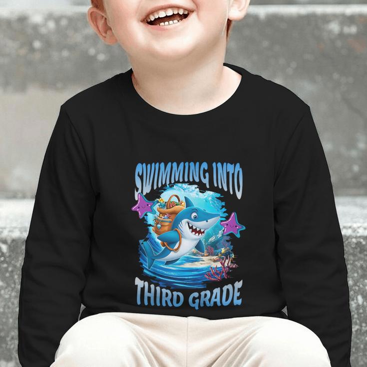 Back To School Third Grade Shark Graphic Toddler Long Sleeve Tee Back To School Third Grade Shark Graphic Toddler Long Sleeve Tee