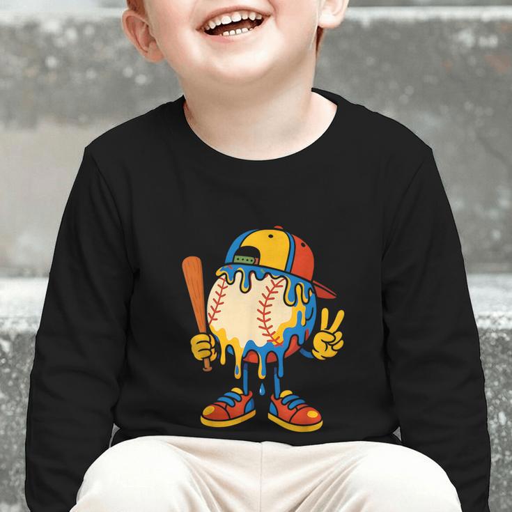 Baseball Ice Cream Drip Youth Back To School Baseball Stuff Graphic Toddler Long Sleeve Tee Baseball Ice Cream Drip Youth Back To School Baseball Stuff Graphic Toddler Long Sleeve Tee