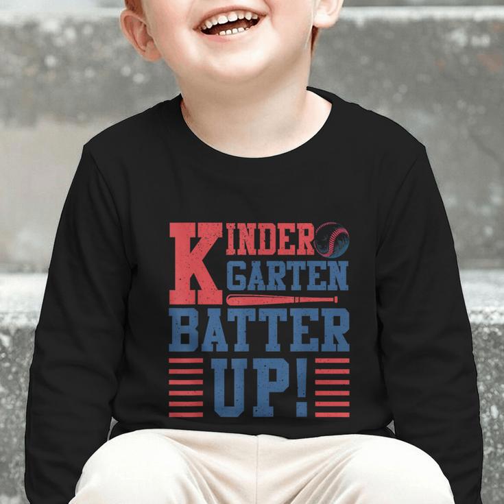 Baseball Kindergarten Back To School Kindergarten Batter Up Graphic Toddler Long Sleeve Tee