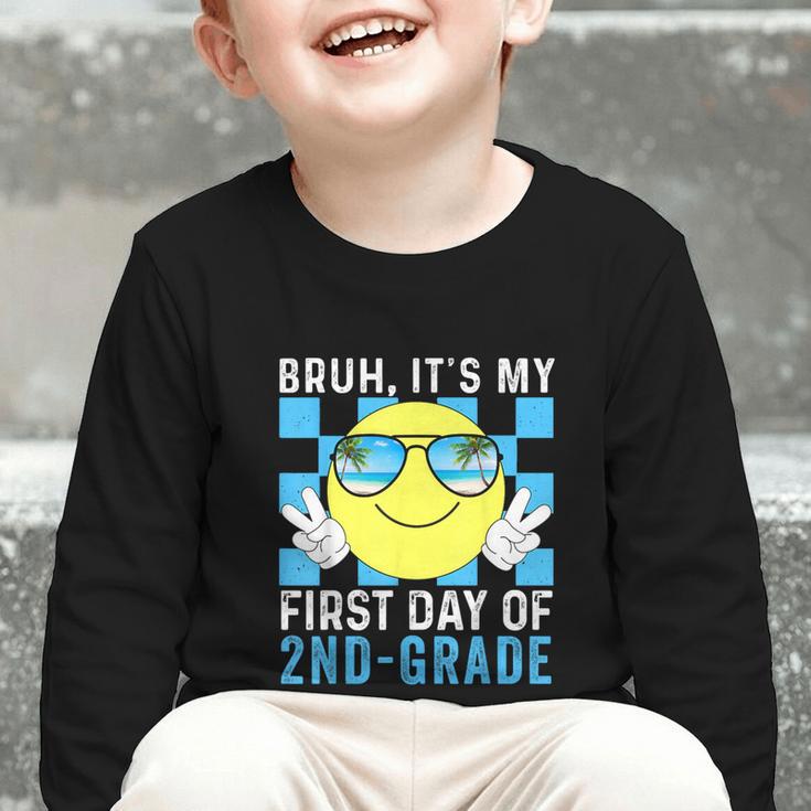 Bruh It's My First Day Of 2nd-Grade Back To School Kids Boys Graphic Toddler Long Sleeve Tee Bruh It's My First Day Of 2nd-Grade Back To School Kids Boys Graphic Toddler Long Sleeve Tee