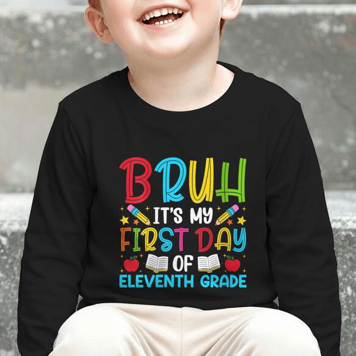 Bruh It's My First Day Of Junior Back To School Graphic Toddler Long Sleeve Tee Bruh It's My First Day Of Junior Back To School Graphic Toddler Long Sleeve Tee