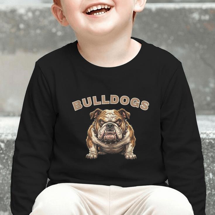 Bulldogs Back To School Spirit Graphic Toddler Long Sleeve Tee