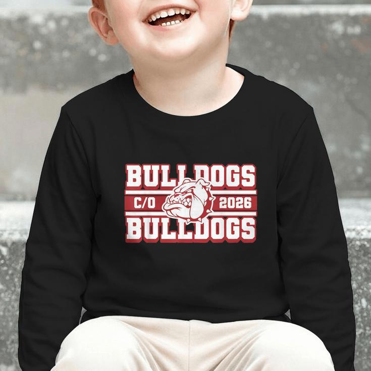 Bulldogs Class Of 2026 Back To School Senior Spirit M Graphic Toddler Long Sleeve Tee