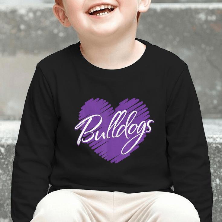 Bulldogs Heart Back To School Spirit P Graphic Toddler Long Sleeve Tee Bulldogs Heart Back To School Spirit P Graphic Toddler Long Sleeve Tee