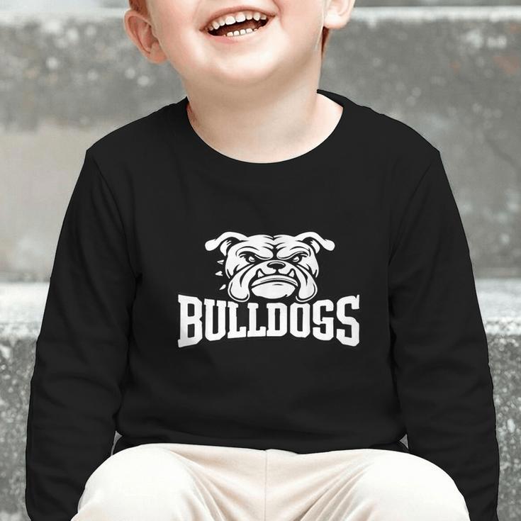 Bulldogs Mascot Back To School Team Spirit Graphic Toddler Long Sleeve Tee Bulldogs Mascot Back To School Team Spirit Graphic Toddler Long Sleeve Tee