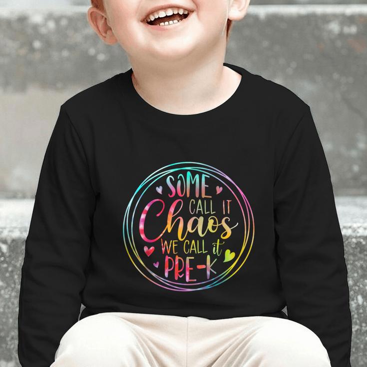 Some Call It Chaos We Call It Pre K Preschool Back To School Graphic Toddler Long Sleeve Tee Some Call It Chaos We Call It Pre K Preschool Back To School Graphic Toddler Long Sleeve Tee