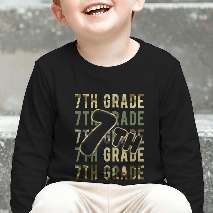 Camo Team Squad 7th Grade Back To School Kids Boys Graphic Toddler Long Sleeve Tee Camo Team Squad 7th Grade Back To School Kids Boys Graphic Toddler Long Sleeve Tee