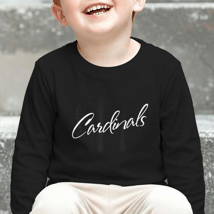 Cardinals Heart Back To School Spirit Graphic Toddler Long Sleeve Tee Cardinals Heart Back To School Spirit Graphic Toddler Long Sleeve Tee