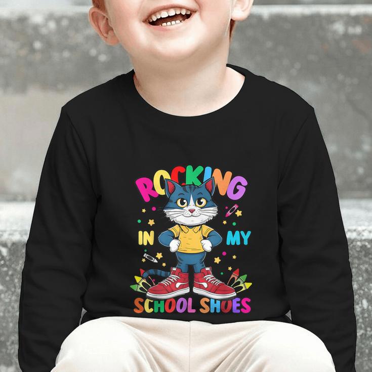 Cat Rocking In My School Shoes Back To School Kids Tee Graphic Toddler Long Sleeve Tee Cat Rocking In My School Shoes Back To School Kids Tee Graphic Toddler Long Sleeve Tee