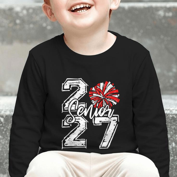Class Of 2027 Cheer Red Senior 2027 Back To School Graphic Toddler Long Sleeve Tee Class Of 2027 Cheer Red Senior 2027 Back To School Graphic Toddler Long Sleeve Tee