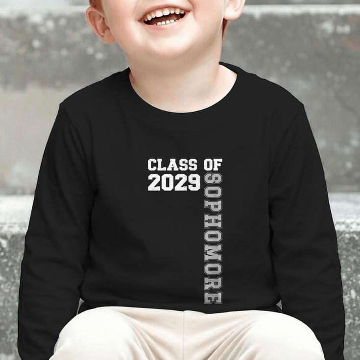 Class Of 2029 Sophomore 2029 Back To School Graphic Toddler Long Sleeve Tee Class Of 2029 Sophomore 2029 Back To School Graphic Toddler Long Sleeve Tee