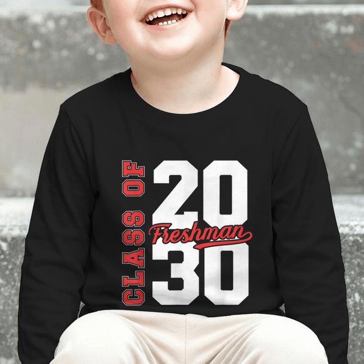 Class Of 2030 Freshman 2030 Back To School Graphic Toddler Long Sleeve Tee