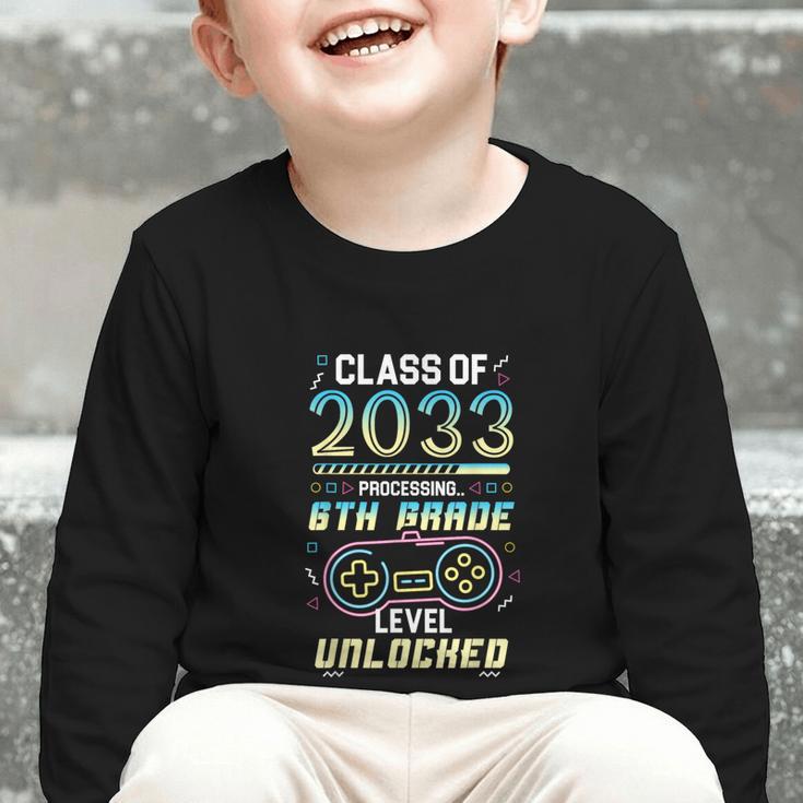 Class 2033 Gaming 6th Grade Level Unlocked Back To School Graphic Toddler Long Sleeve Tee