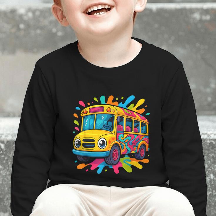 Colorful School Bus Driver Back To School Men Women Kids Graphic Toddler Long Sleeve Tee Colorful School Bus Driver Back To School Men Women Kids Graphic Toddler Long Sleeve Tee