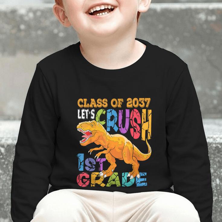 Crush 1st Grade Dinosaur Back To School Class Of 2037 Boy Graphic Toddler Long Sleeve Tee Crush 1st Grade Dinosaur Back To School Class Of 2037 Boy Graphic Toddler Long Sleeve Tee