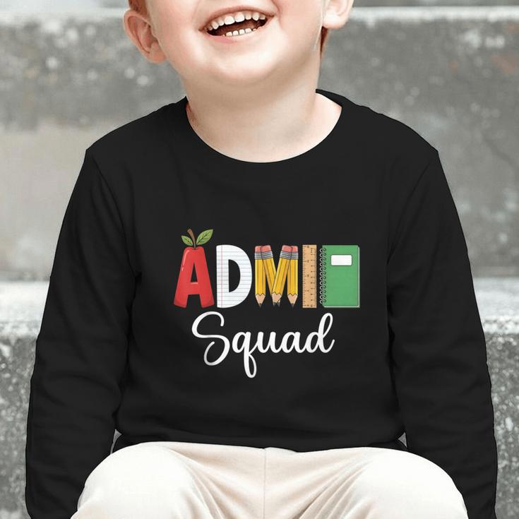 Cute Admin Squad Crew Team Back To School Office Staff Team Graphic Toddler Long Sleeve Tee Cute Admin Squad Crew Team Back To School Office Staff Team Graphic Toddler Long Sleeve Tee