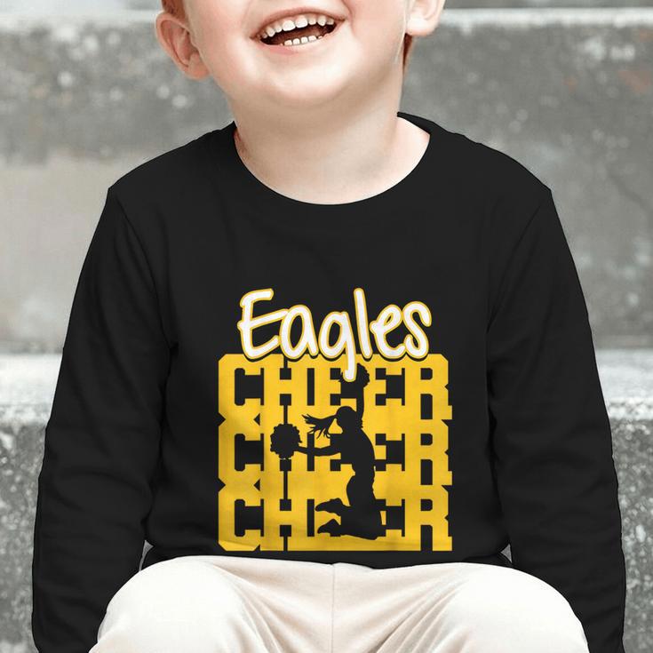 Eagles Cheer Back To School Cheerleading Spirit GY Graphic Toddler Long Sleeve Tee Eagles Cheer Back To School Cheerleading Spirit GY Graphic Toddler Long Sleeve Tee