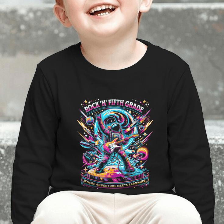 Fifth Grade Back To School Space Rocket Astronaut Graphic Toddler Long Sleeve Tee Fifth Grade Back To School Space Rocket Astronaut Graphic Toddler Long Sleeve Tee