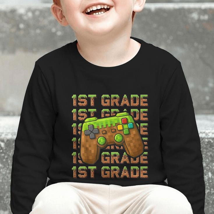 First Day Of 1st Grade Level Begins Back To School Girl Boy Graphic Toddler Long Sleeve Tee First Day Of 1st Grade Level Begins Back To School Girl Boy Graphic Toddler Long Sleeve Tee