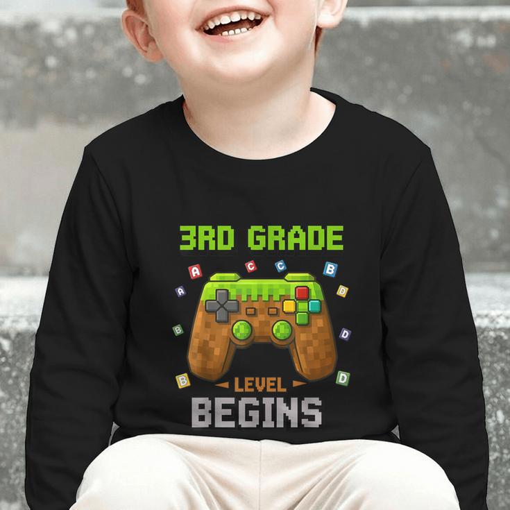 First Day Of 3rd Grade Level Begins Back To School Boy Graphic Toddler Long Sleeve Tee