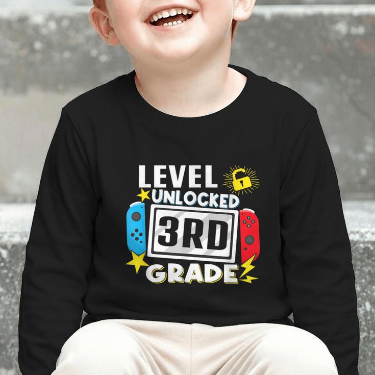 First Day Of 3rd Grade Level Unlocked Game Back To School Graphic Toddler Long Sleeve Tee