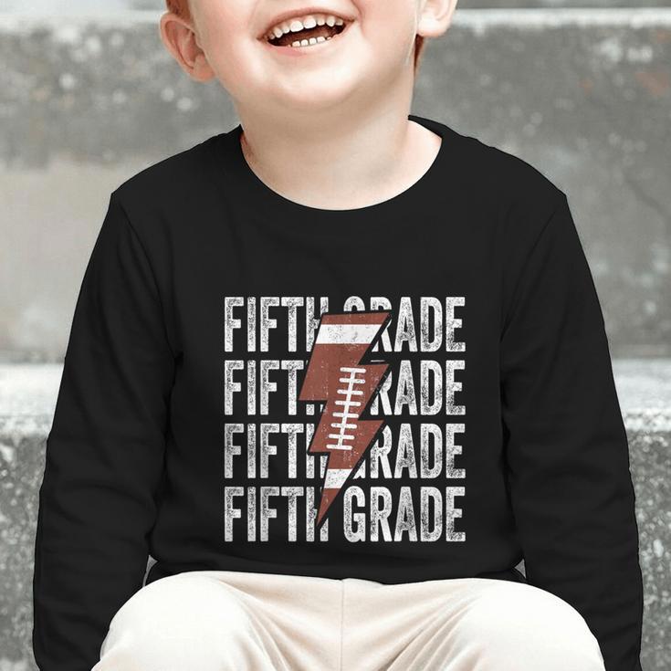 Football Fifth Grade First Day Of 5th Grade Back To School Graphic Toddler Long Sleeve Tee Football Fifth Grade First Day Of 5th Grade Back To School Graphic Toddler Long Sleeve Tee