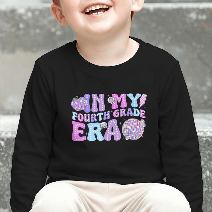 In My Fourth Grade Era Retro Back To School Disco Ball Graphic Toddler Long Sleeve Tee